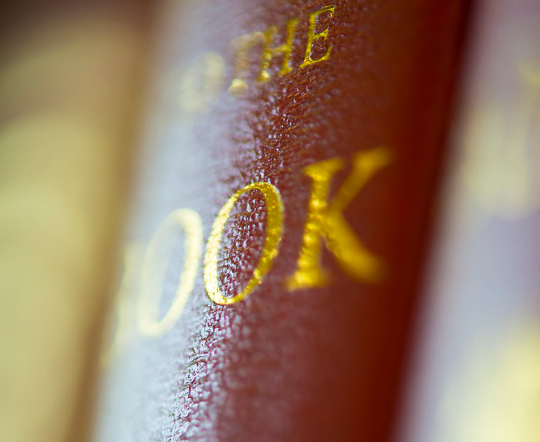 An image of a book spine in the MERL Library, one of main collections.