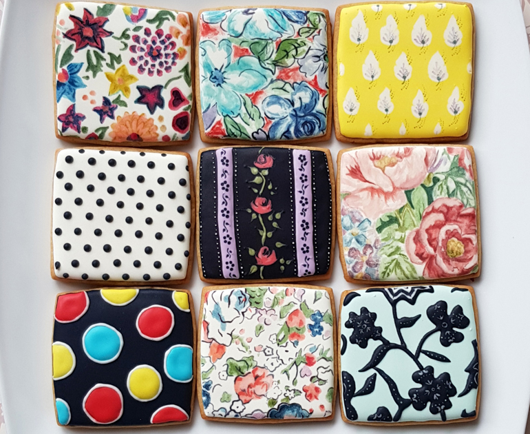 Beautifully decorated iced biscuits