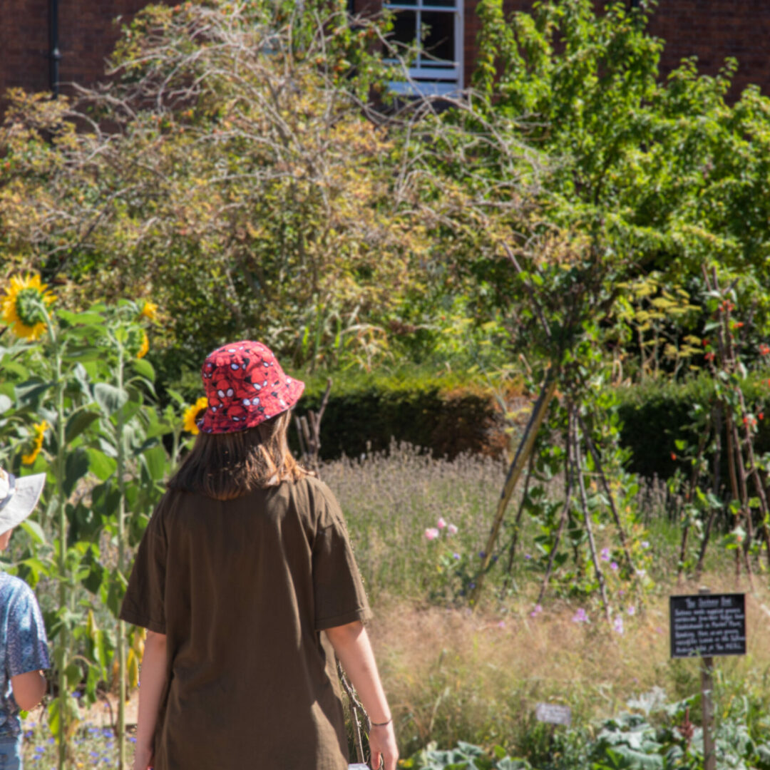 Two children in The MERL garden.