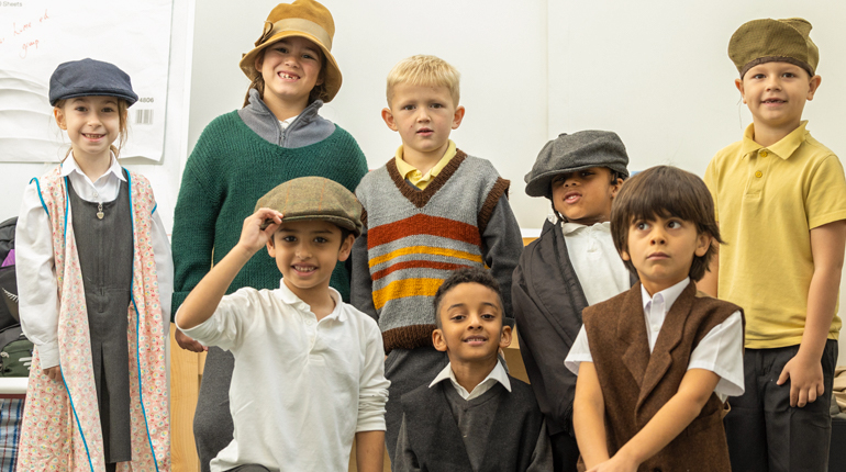 A group of school kids at The MERL.